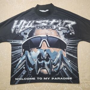 Graphic Black T-Shirt with Futuristic Design
